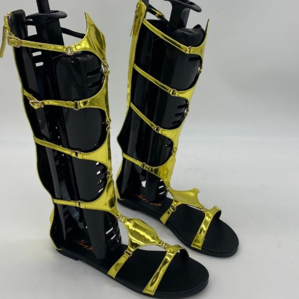 New Nancy Jayjii gold gladiator sandals - Picture 4 of 17